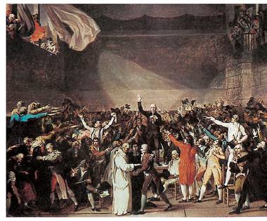 Pilota jokoaren zina. Frantziako iraultzaren hasiera eta nazioaren burujabetasunaren lehenengo adierazpena.<br><br>